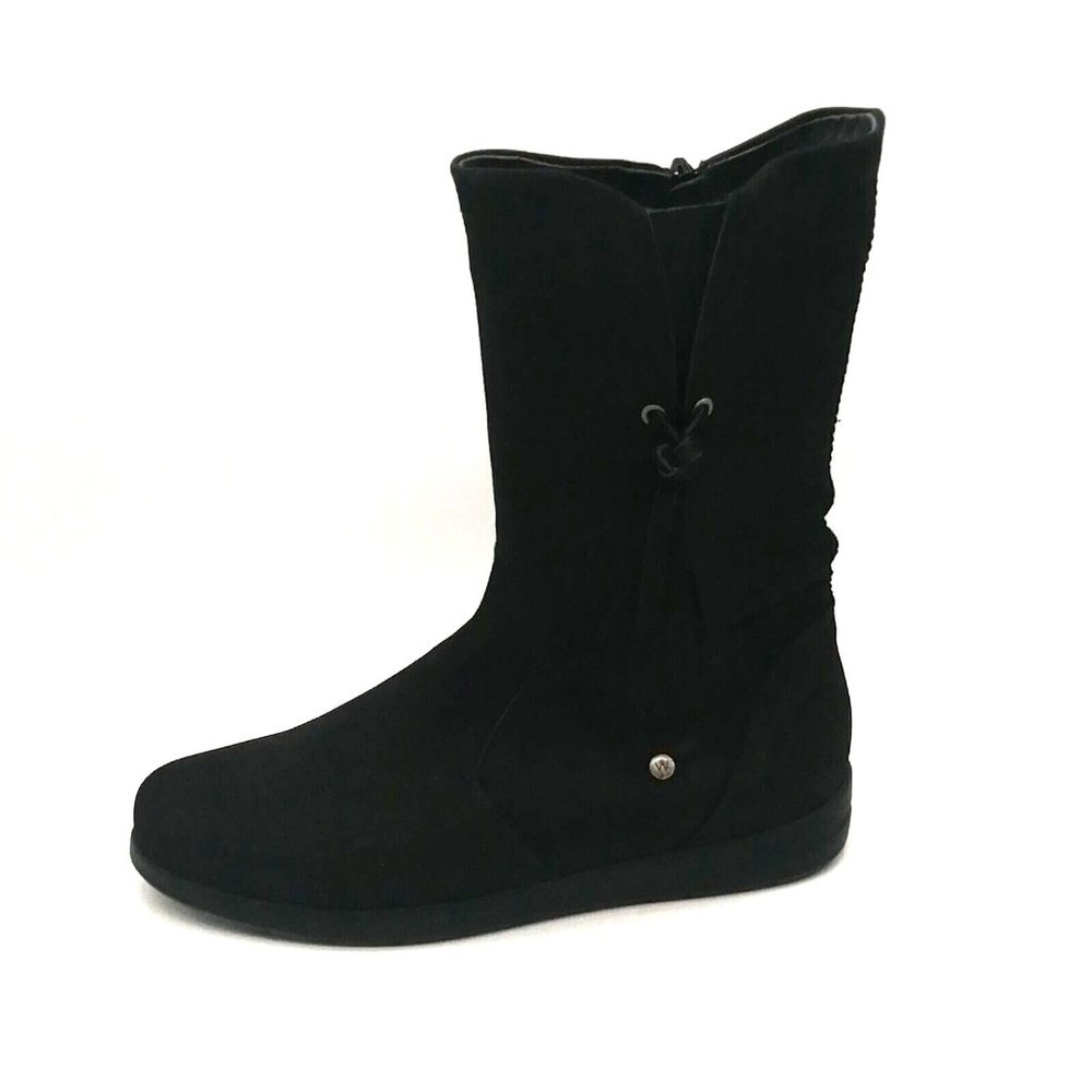 Wolky Black Mid-Calf Suede-Style Winter Boot